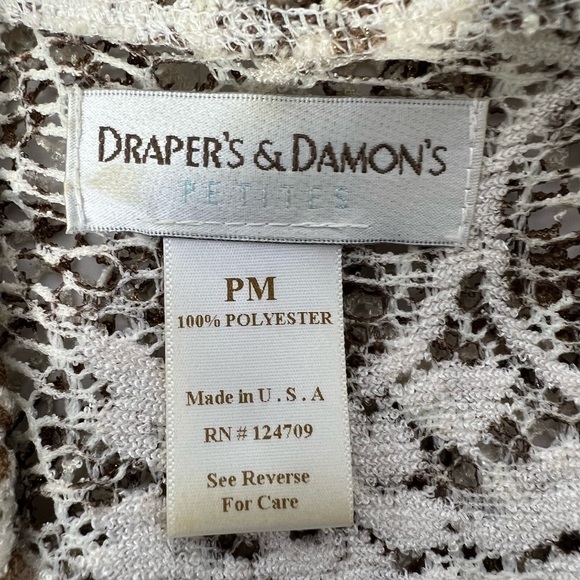 DAMON & DRAPERS WATERFALL CROCHET CARDIGAN size PM - Picture 4 of 6